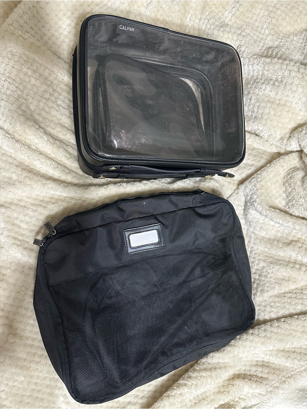 Calpak Black Clear and Mesh 2-Piece Travel Toiletry Set